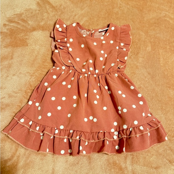 PatPat Polka Dot Ruffle Dress in Brown and White - Picture 2 of 4